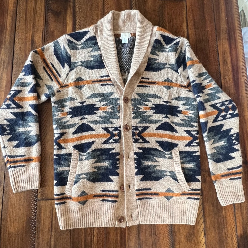 Aspen Men's Aztec Pattern Cardigan Sweater